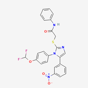 2-((1-(4-(difluoromethoxy)phenyl)-5-(3-nitrophenyl)-1H-imidazol-2-yl)thio)-N-phenylacetamide