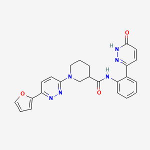 molecular formula C24H22N6O3 B2844336 1-(6-(furan-2-yl)pyridazin-3-yl)-N-(2-(6-oxo-1,6-dihydropyridazin-3-yl)phenyl)piperidine-3-carboxamide CAS No. 1428380-67-9