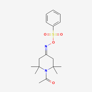 1-(2,2,6,6-Tetramethyl-4-{[(phenylsulfonyl)oxy]imino}piperidino)-1-ethanone