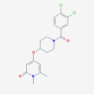 molecular formula C19H20Cl2N2O3 B2844347 4-((1-(3,4-dichlorobenzoyl)piperidin-4-yl)oxy)-1,6-dimethylpyridin-2(1H)-one CAS No. 2034390-78-6