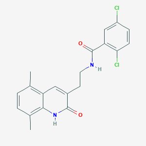 molecular formula C20H18Cl2N2O2 B2844352 2,5-dichloro-N-[2-(5,8-dimethyl-2-oxo-1H-quinolin-3-yl)ethyl]benzamide CAS No. 896677-03-5