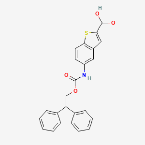 molecular formula C24H17NO4S B2844364 5-{[(9H-fluoren-9-ylmethoxy)carbonyl]amino}-1-benzothiophene-2-carboxylic acid CAS No. 1446859-88-6