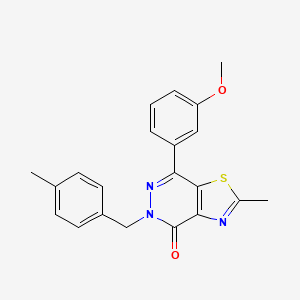 molecular formula C21H19N3O2S B2844372 7-(3-methoxyphenyl)-2-methyl-5-(4-methylbenzyl)thiazolo[4,5-d]pyridazin-4(5H)-one CAS No. 942004-37-7