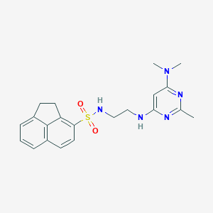 molecular formula C21H25N5O2S B2844378 N-(2-((6-(dimethylamino)-2-methylpyrimidin-4-yl)amino)ethyl)-1,2-dihydroacenaphthylene-3-sulfonamide CAS No. 1207031-45-5