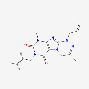 molecular formula C16H20N6O2 B2844383 7-[(E)-But-2-enyl]-3,9-dimethyl-1-prop-2-enyl-4H-purino[8,7-c][1,2,4]triazine-6,8-dione CAS No. 919027-39-7