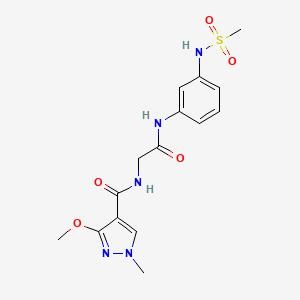 molecular formula C15H19N5O5S B2844385 N-(3-methanesulfonamidophenyl)-2-[(3-methoxy-1-methyl-1H-pyrazol-4-yl)formamido]acetamide CAS No. 1251609-98-9