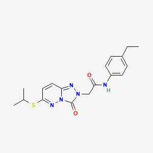 molecular formula C18H21N5O2S B2844389 N-(4-ethylphenyl)-2-[3-oxo-6-(propan-2-ylsulfanyl)-2H,3H-[1,2,4]triazolo[4,3-b]pyridazin-2-yl]acetamide CAS No. 1040652-61-6