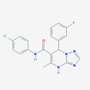 molecular formula C19H15ClFN5O B284439 N-(4-chlorophenyl)-7-(3-fluorophenyl)-5-methyl-4,7-dihydro[1,2,4]triazolo[1,5-a]pyrimidine-6-carboxamide 
