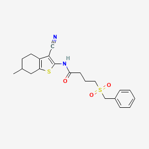 molecular formula C21H24N2O3S2 B2844390 4-(benzylsulfonyl)-N-(3-cyano-6-methyl-4,5,6,7-tetrahydrobenzo[b]thiophen-2-yl)butanamide CAS No. 923457-32-3