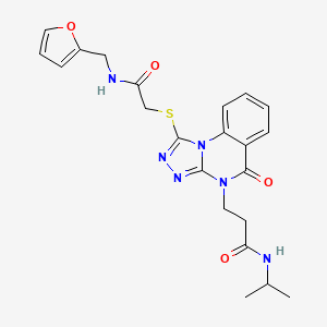 2-(4-chlorophenoxy)-N-(2-{[(5-phenyl-1,3,4-oxadiazol-2-yl)methyl]thio}phenyl)acetamide