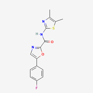 molecular formula C15H12FN3O2S B2844392 N-(4,5-dimethyl-1,3-thiazol-2-yl)-5-(4-fluorophenyl)-1,3-oxazole-2-carboxamide CAS No. 1795297-11-8
