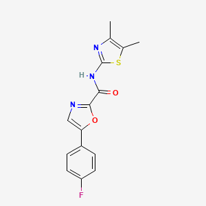 molecular formula C15H12FN3O2S B2844392 N-(4,5-dimethylthiazol-2-yl)-5-(4-fluorophenyl)oxazole-2-carboxamide CAS No. 1795297-11-8