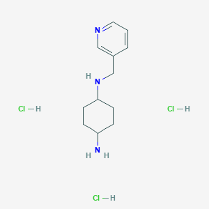 molecular formula C12H22Cl3N3 B2844393 (1R*,4R*)-N1-(Pyridin-3-ylmethyl)cyclohexane-1,4-diamine trihydrochloride CAS No. 1286265-35-7