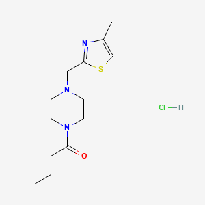 molecular formula C13H22ClN3OS B2844400 1-(4-((4-Methylthiazol-2-yl)methyl)piperazin-1-yl)butan-1-one hydrochloride CAS No. 1327526-12-4