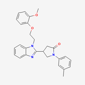 molecular formula C27H27N3O3 B2844407 4-{1-[2-(2-methoxyphenoxy)ethyl]-1H-1,3-benzodiazol-2-yl}-1-(3-methylphenyl)pyrrolidin-2-one CAS No. 912897-41-7