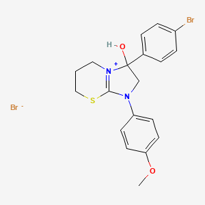 3-(4-bromophenyl)-3-hydroxy-1-(4-methoxyphenyl)-3,5,6,7-tetrahydro-2H-imidazo[2,1-b][1,3]thiazin-1-ium bromide