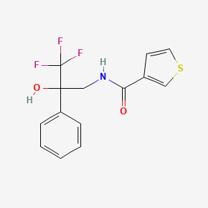 molecular formula C14H12F3NO2S B2844416 N-(3,3,3-trifluoro-2-hydroxy-2-phenylpropyl)thiophene-3-carboxamide CAS No. 1351643-41-8