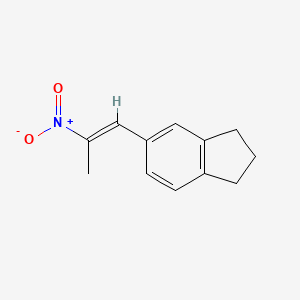 molecular formula C12H13NO2 B2844418 1H-Indene, 2,3-dihydro-5-(2-nitro-1-propen-1-yl)- CAS No. 13203-65-1