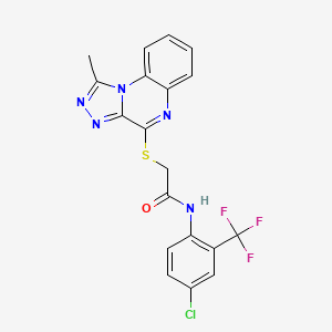 molecular formula C19H13ClF3N5OS B2844419 N-(4-chloro-2-(trifluoromethyl)phenyl)-2-((1-methyl-[1,2,4]triazolo[4,3-a]quinoxalin-4-yl)thio)acetamide CAS No. 1251683-62-1