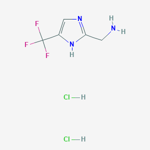 molecular formula C5H8Cl2F3N3 B2844421 [4-(trifluoromethyl)-1H-imidazol-2-yl]methanamine dihydrochloride CAS No. 1803566-29-1