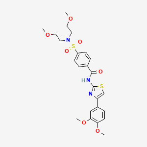 molecular formula C24H29N3O7S2 B2844429 4-[双(2-甲氧基乙基)磺酰基]-N-(4-(3,4-二甲氧基苯基)-1,3-噻唑-2-基)苯甲酰胺 CAS No. 325987-47-1