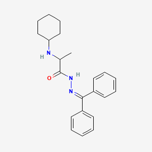 molecular formula C22H27N3O B2844432 2-(环己基氨基)-N-[(二苯甲亚)氨基]丙酰胺 CAS No. 321848-39-9
