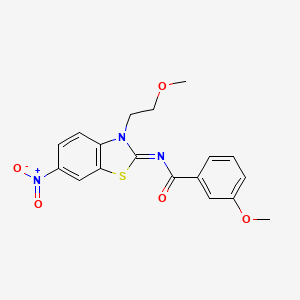 molecular formula C18H17N3O5S B2844433 (Z)-3-methoxy-N-(3-(2-methoxyethyl)-6-nitrobenzo[d]thiazol-2(3H)-ylidene)benzamide CAS No. 864976-62-5