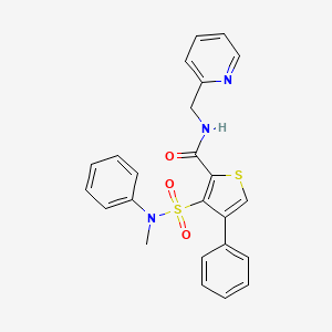 molecular formula C24H21N3O3S2 B2844434 3-[methyl(phenyl)sulfamoyl]-4-phenyl-N-[(pyridin-2-yl)methyl]thiophene-2-carboxamide CAS No. 1105204-91-8