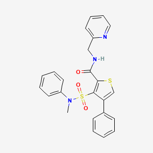 B2844434 3-[methyl(phenyl)sulfamoyl]-4-phenyl-N-(pyridin-2-ylmethyl)thiophene-2-carboxamide CAS No. 1105204-91-8