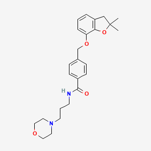 molecular formula C25H32N2O4 B2844436 4-(((2,2-dimethyl-2,3-dihydrobenzofuran-7-yl)oxy)methyl)-N-(3-morpholinopropyl)benzamide CAS No. 322422-78-6