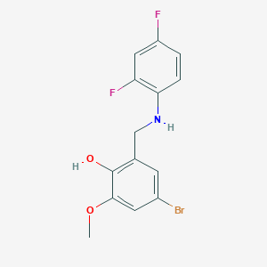 molecular formula C14H12BrF2NO2 B2844442 4-Bromo-2-[(2,4-difluoroanilino)methyl]-6-methoxybenzenol CAS No. 329778-59-8