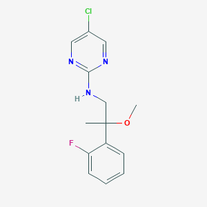 molecular formula C14H15ClFN3O B2844443 5-Chloro-N-[2-(2-fluorophenyl)-2-methoxypropyl]pyrimidin-2-amine CAS No. 2380033-24-7