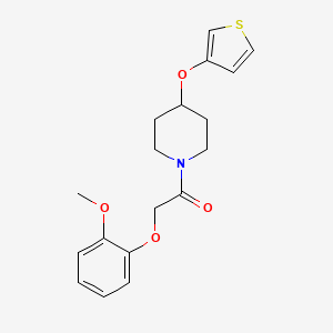 B2844450 2-(2-Methoxyphenoxy)-1-(4-(thiophen-3-yloxy)piperidin-1-yl)ethanone CAS No. 2034428-68-5