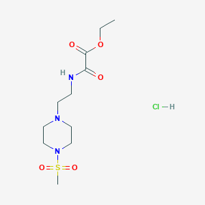 molecular formula C11H22ClN3O5S B2844451 Ethyl 2-((2-(4-(methylsulfonyl)piperazin-1-yl)ethyl)amino)-2-oxoacetate hydrochloride CAS No. 1351587-92-2