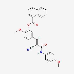 molecular formula C29H22N2O5 B2844454 [5-[(E)-2-cyano-3-(4-methoxyanilino)-3-oxoprop-1-enyl]-2-methoxyphenyl] naphthalene-1-carboxylate CAS No. 650140-66-2