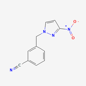 molecular formula C11H8N4O2 B2844458 3-[(3-Nitro-1H-pyrazol-1-yl)methyl]benzonitrile CAS No. 1006569-15-8