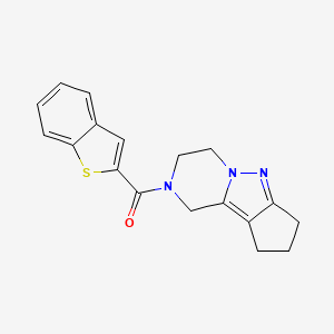 molecular formula C18H17N3OS B2844459 benzo[b]thiophen-2-yl(3,4,8,9-tetrahydro-1H-cyclopenta[3,4]pyrazolo[1,5-a]pyrazin-2(7H)-yl)methanone CAS No. 2034509-80-1