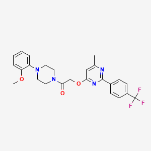 molecular formula C25H25F3N4O3 B2844467 N-(4-methoxybenzyl)-3-(4-piperidin-1-ylphenyl)-1,2,4-oxadiazole-5-carboxamide CAS No. 1251574-28-3