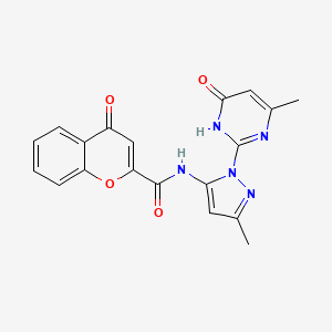 N-(3-methyl-1-(4-methyl-6-oxo-1,6-dihydropyrimidin-2-yl)-1H-pyrazol-5-yl)-4-oxo-4H-chromene-2-carboxamide