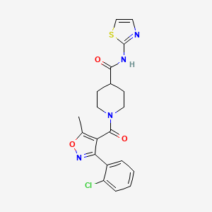 1-(3-(2-chlorophenyl)-5-methylisoxazole-4-carbonyl)-N-(thiazol-2-yl)piperidine-4-carboxamide