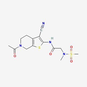 N-(6-acetyl-3-cyano-4,5,6,7-tetrahydrothieno[2,3-c]pyridin-2-yl)-2-(N-methylmethylsulfonamido)acetamide