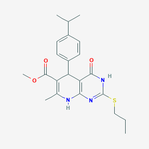 Methyl 5-(4-isopropylphenyl)-7-methyl-4-oxo-2-(propylthio)-3,4,5,8-tetrahydropyrido[2,3-d]pyrimidine-6-carboxylate