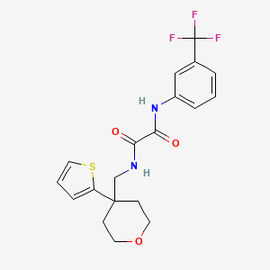 molecular formula C19H19F3N2O3S B2844489 N-{[4-(thiophen-2-yl)oxan-4-yl]methyl}-N'-[3-(trifluoromethyl)phenyl]ethanediamide CAS No. 1091418-82-4