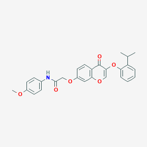 molecular formula C27H25NO6 B284449 2-{[3-(2-isopropylphenoxy)-4-oxo-4H-chromen-7-yl]oxy}-N-(4-methoxyphenyl)acetamide 