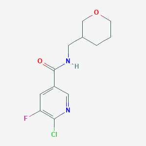 molecular formula C12H14ClFN2O2 B2844494 6-chloro-5-fluoro-N-[(oxan-3-yl)methyl]pyridine-3-carboxamide CAS No. 2094571-32-9