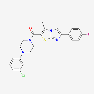 (4-(3-Chlorophenyl)piperazin-1-yl)(6-(4-fluorophenyl)-3-methylimidazo[2,1-b]thiazol-2-yl)methanone