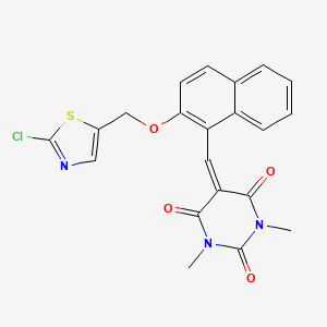 molecular formula C21H16ClN3O4S B2844498 5-({2-[(2-氯-1,3-噻唑-5-基)甲氧基]-1-萘基}亚甲基)-1,3-二甲基-2,4,6(1H,3H,5H)-嘧啶三酮 CAS No. 478079-04-8
