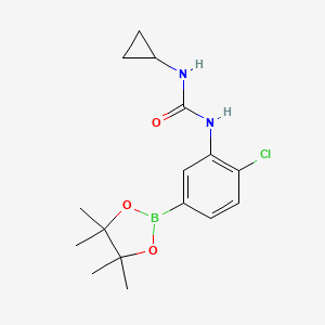 molecular formula C16H22BClN2O3 B2844499 1-[2-Chloro-5-(tetramethyl-1,3,2-dioxaborolan-2-yl)phenyl]-3-cyclopropylurea CAS No. 2246785-58-8