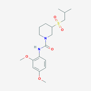 molecular formula C18H28N2O5S B2844501 N-(2,4-二甲氧基苯基)-3-(2-甲基丙烷磺酰基)哌啶-1-甲酰胺 CAS No. 2097894-14-7