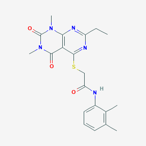 molecular formula C20H23N5O3S B2844505 N-(2,3-dimethylphenyl)-2-(7-ethyl-1,3-dimethyl-2,4-dioxopyrimido[4,5-d]pyrimidin-5-yl)sulfanylacetamide CAS No. 852169-44-9